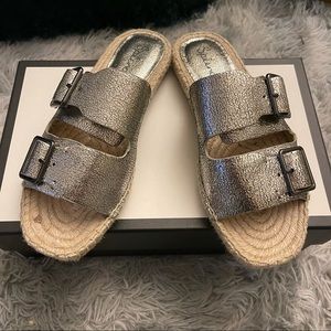 Splendid Blake Metallic Slides Espadrille US 7.5